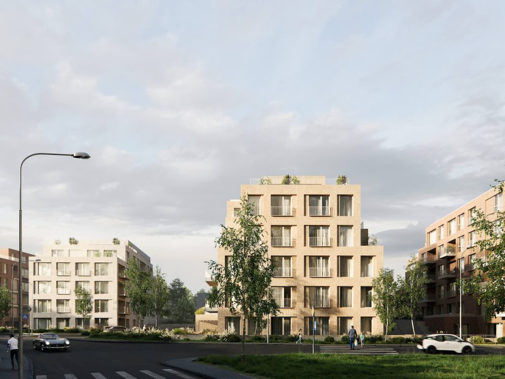 Clădiri de apartamente moderne în Green Lake