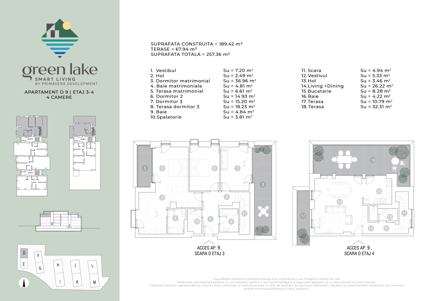 Plan apartament cu 4 camere D09 – Green Lake